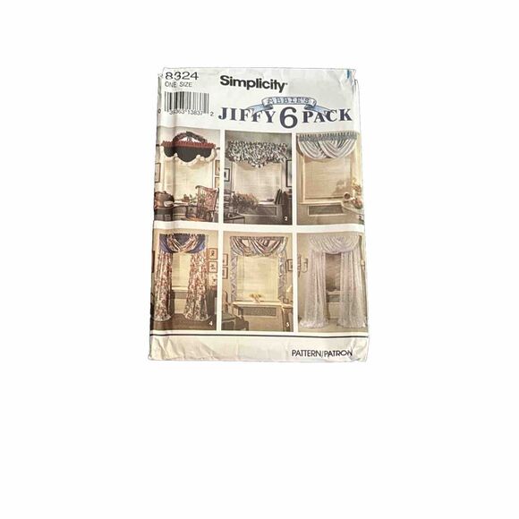 Simplicity Sewing Pattern 8324 Abbies Jiffy 6 Pack Window Treatments Valance NEW - Picture 2 of 3